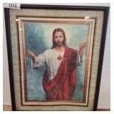 Framed Religious Artwork Signed by Artist RM4