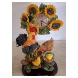 DMB Collection Rooster and Sunflower Clock