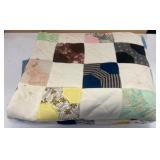 Patchwork Quilt with Multicolor Fabric Squares