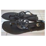 Coach Black Leather Sandals with Buckle Straps