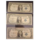 Three U.S. $1 Silver Certificates