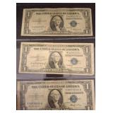 3 U.S. $1 Silver Certificates, Mixed Series