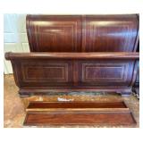 Mahogany King Sleigh Bed With Inlaid Detail