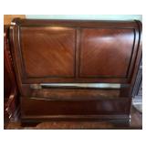 Queen-Size Wooden Sleigh Bed Frame with Rails