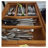 Flatware Set in Wooden Organizer