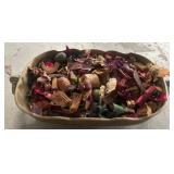 Brass Bowl With Handles and Decorative Filler