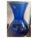Blue Glass Vase with Flared Rim