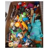 Box Lot of Assorted Toys Including Figures and Car