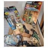 Box Lot of Mixed Star Trek Figures and Toys