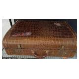 Faux Crocodile Suitcase with Scout Memorabilia