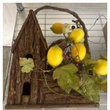 Rustic Birdhouse with Faux Lemons and Grapes