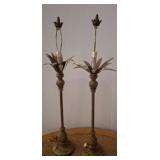 Metal Pineapple-Form Table Lamps