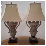 Urn-Shaped Table Lamps with Shades