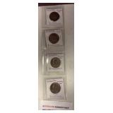 4 Kennedy Half Dollars, Bicentennial, Extra Fine