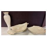 Lenox Vase and Leaf-Shaped Dish Set