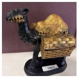 Decorative Black Camel Figurine With Gold Accents
