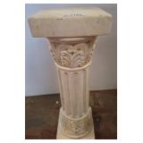 Carved Chalk Pedestal, 28 Inches Tall