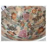 Floral Ceramic Bowl with Painted Decorations