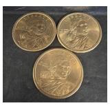 ThreeSacagawea Dollar Coins