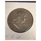 1963d Franklin Half Dollar in Display Holder