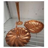 Copper Serving Pieces and Bud Vase