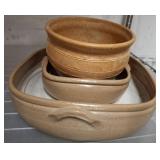 Handmade Stoneware Bowl and Dish Set
