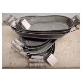 Galvanized Metal Trays with Handles