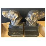 Cast Metal Dog Head Bookends