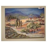 Signed Landscape Painting on Canvas by Olsen rm4