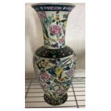 Multicolored Ceramic Vase with Bird Motif