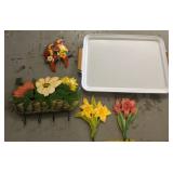 Metal Tray and Decorative Wall Hangings