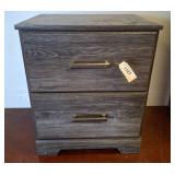 Two-Drawer Nightstand in Light Gray Finish