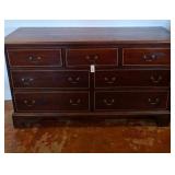 Wooden 8-Drawer Dresser with Brass Pulls