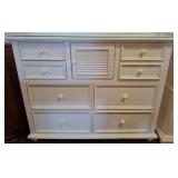 White Young America Dresser with Glass Top