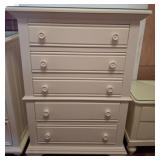 White Wooden 5-Drawer Chest