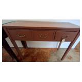 Rustic Three-Drawer Wooden Console Table