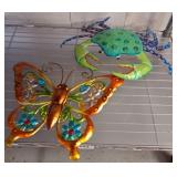 Metal Crab And Butterfly Wall Decorations