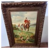 Framed Equestrian Oil Painting by S. Stewart