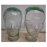 Transparent Green Glass Head Forms