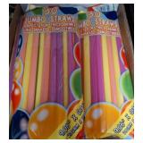 Packs of Jumbo Colorful Plastic Straws