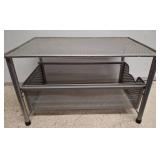 Industrial Metal Perforated Table with Shelf