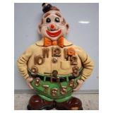 Hand-Painted Ceramic Clock in Clown Design