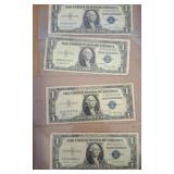 Four Series 1935 $1 Silver Certificates
