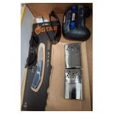Lot: Gerber Knife, Sunglasses, Heater