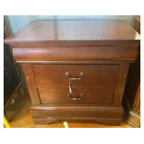 Wooden Two-Drawer Side Table with Handles