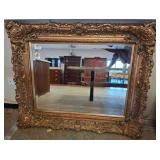 Large Ornate Gilded Wall Mirror, 54x45in w3