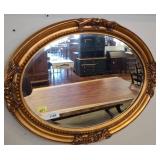 Oval Mirror with Ornate Gold-Tone Frame w3