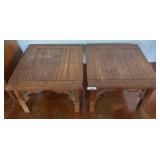 Oak Side Tables With Gothic Details