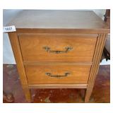 Two-Drawer Wooden Nightstand With Brass Handles
