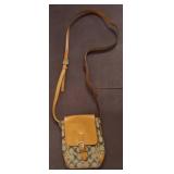 Coach Monogram Crossbody Bag with Leather Accents